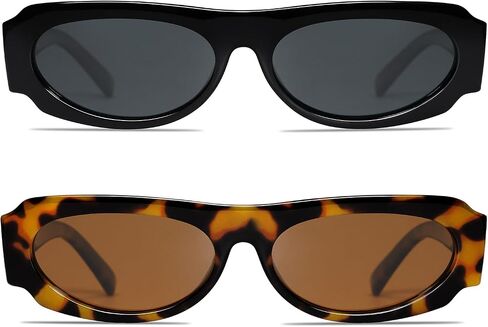 VANLINKER Trendy Retro 90s Sunglasses Womens Mens Vintage Oval Frame Polarized Small Shades VL9782 in Kuwait