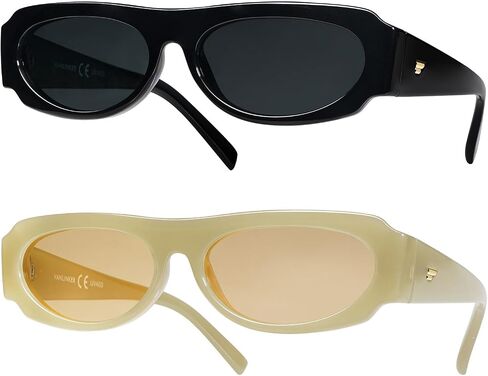 VANLINKER Trendy Retro 90s Sunglasses Womens Mens Vintage Oval Frame Polarized Small Shades VL9782 in Kuwait