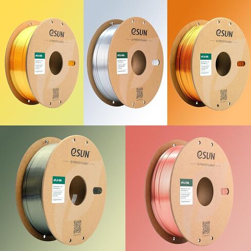 حزمة خيوط eSUN Silk Magic PLA 1.75 مم، خيوط طابعة ثلاثية الأبعاد من الحرير ثنائي اللون، 200 جم × 4 بكرات، خيوط تغيير لون الطباعة ثلاثية الأبعاد، أسود أرجواني + أسود ذهبي + أسود أخضر + أسود أحمر in Kuwait