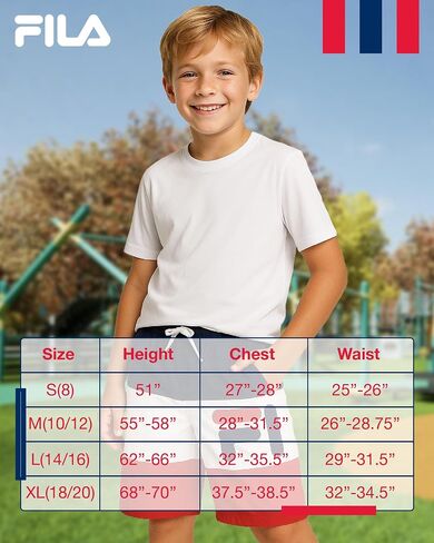 Fila Boys Swim Trunks - Breathable Lightweight Boys Swim Shorts with Drawstrings - Active Shorts Swimwear (Sizes: S-XL) in Saudi Arabia