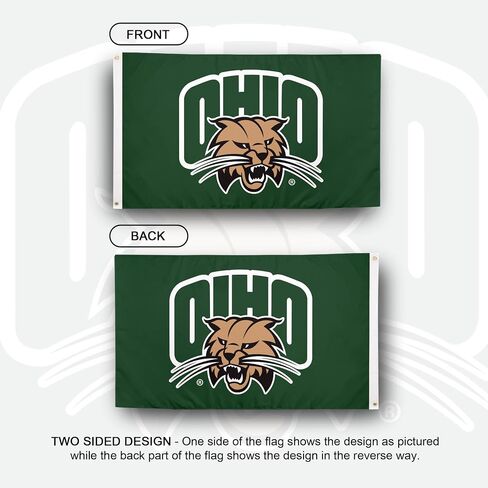 Desert Cactus Ohio University OU Flag - 3 × 5 أقدام بوبكاتس ، نسيج متين داخلي/خارجي ، تصميم البوليستر بنسبة 100 ٪ (النمط 1) in Saudi Arabia