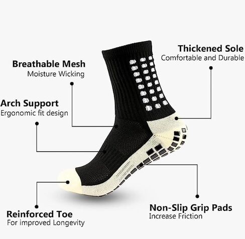 Non-Slip Ankle Crew Socks with Grippers for Men and Women in Saudi Arabia