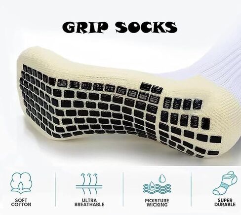 Non-Slip Ankle Crew Socks with Grippers for Men and Women in Saudi Arabia