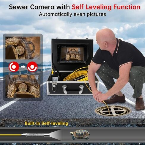 Sewer Camera witn Locator, SYANSPAN Sewer Camera 1200TVL Drain Camera 512Hz Transmitter 9" 1080P HD Monitor DVR with Self Leveling, Waterproof LED Lights for Plumbing Camera (20M/65ft) in Saudi Arabia