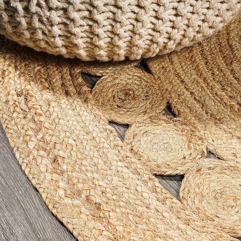 Jonathan Y RNF101A-4R Dahlia Round Natural Jute Boho Circle منطقة داخلية ، والألياف الطبيعية ، والهندسة ، والتنظيف البوهيمي السهل ، وغرفة نوم ، ومطبخ ، وغرفة معيشة ، وغير سقيفة ، طبيعية ، جولة 4 ' in Kuwait