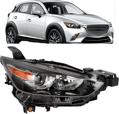مصباح Hecasa الأمامي الهالوجين يتوافق مع 2016-2022 Mazda CX-3 استبدال MA2518173 MA2519173 مصباح مصباح الأمامي المصابي in Saudi Arabia