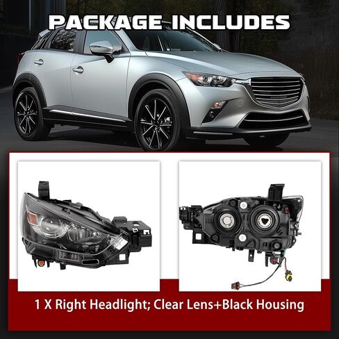 مصباح Hecasa الأمامي الهالوجين يتوافق مع 2016-2022 Mazda CX-3 استبدال MA2518173 MA2519173 مصباح مصباح الأمامي المصابي in Saudi Arabia