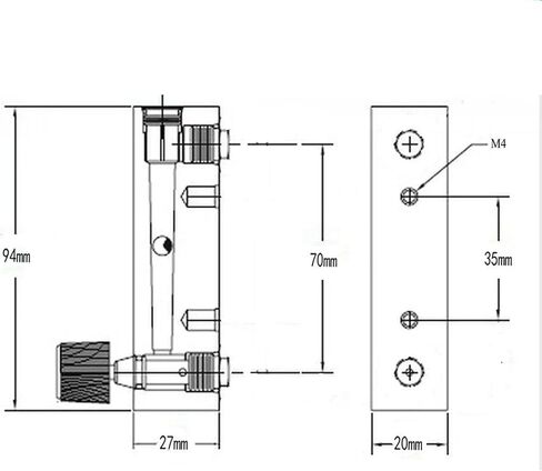 1Pcs 0.1-1LPM LZM-4T Acrylic Panel Panel Air Flowmeter Rotameter with Control Valve Push in Fit 6mm OD Tube in Saudi Arabia