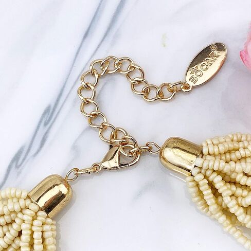 Bocar Multi Beded Beaded Dity Necklace Stet Mix Mix Strand Necklace and Acoring for Women Gift in Saudi Arabia