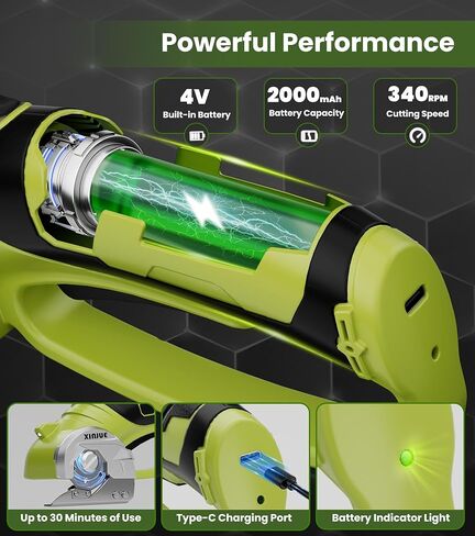 مقص كهربائي لاسلكي، قاطع صندوق من الورق المقوى عالي التحمل، قاطع دوار كهربائي قابل لإعادة الشحن مع قفل أمان وإضاءة LED للنسيج أو السجاد أو الورق أو الجلد، برتقالي in Kuwait