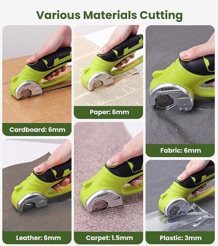 مقص كهربائي لاسلكي، قاطع صندوق من الورق المقوى عالي التحمل، قاطع دوار كهربائي قابل لإعادة الشحن مع قفل أمان وإضاءة LED للنسيج أو السجاد أو الورق أو الجلد، برتقالي in Kuwait