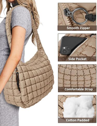Puffer Tote Bag for Women Large Lightweight Crossbody Shoulder Bag Quilted Puffy Hobo Handbags in Saudi Arabia
