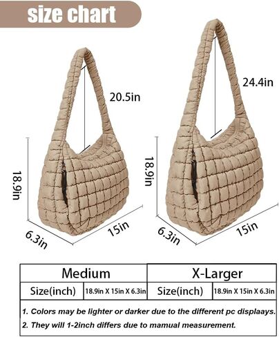 Puffer Tote Bag for Women Large Lightweight Crossbody Shoulder Bag Quilted Puffy Hobo Handbags in Saudi Arabia