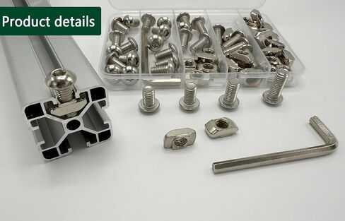 60Pcs 4040 Aluminum Extrusion Hardware Accessories, M8 T Nuts scerws kit for 4040 T Slot Rail Aluminum Extrusion Connectors in Saudi Arabia