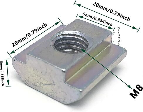 60Pcs 4040 Aluminum Extrusion Hardware Accessories, M8 T Nuts scerws kit for 4040 T Slot Rail Aluminum Extrusion Connectors in Saudi Arabia
