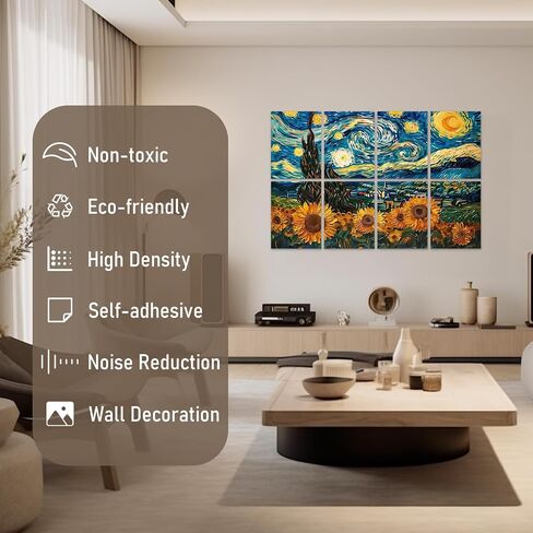 FurnoFlexArt Acoustic Panels Tiles Decorative Room Sound Proof Foam Absorbing Panels Noise Dampening Canceling Reducing Blocker for Walls (Serene Lake, Art) in Saudi Arabia