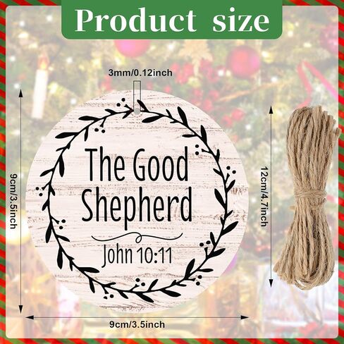 Bucherry 24 قطعة أسماء يسوع المسيح زينة عيد الميلاد 3.5 في المهد حلي خشبية معلقة بأسماء مختلفة لشجرة عيد الميلاد المنقذ لديكور المنزل (ذهبي) in Kuwait