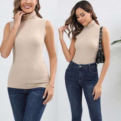 Enjoyoself Womens Classic Sleeveless Turtleneck Rib Knit Cotton Sweater Vest in Kuwait