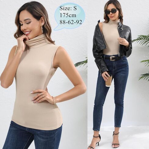 Enjoyoself Womens Classic Sleeveless Turtleneck Rib Knit Cotton Sweater Vest in Kuwait