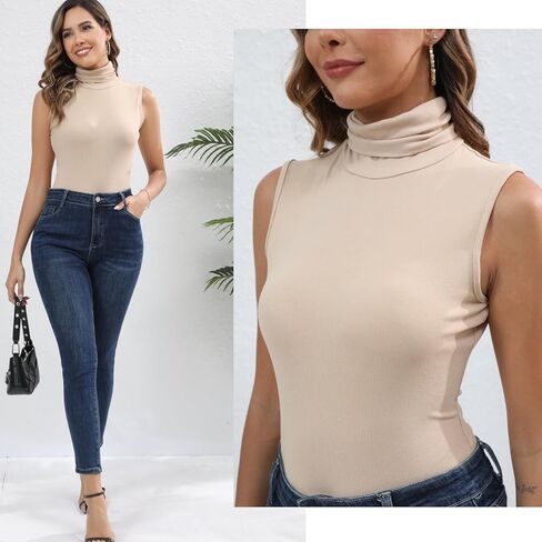 Enjoyoself Womens Classic Sleeveless Turtleneck Rib Knit Cotton Sweater Vest in Kuwait