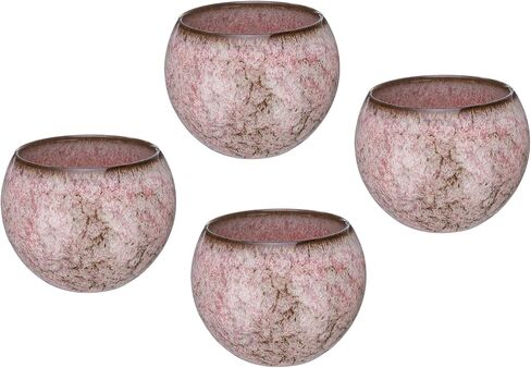 HARFINGTON 4pcs Handmade Tea Bowls 150ml / 5oz Kiln Change Chinese Japanese Teacup Ceramic Gong Fu Tea Set for Office Home Gifts, Purple in Saudi Arabia