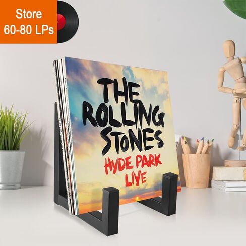 Picowe Vinyl Record Record Holder ، Black LP Display Rack Organizer ، Metal Record Stand (1 Pack) in Kuwait