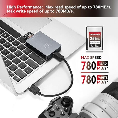 بطاقة ذاكرة Pergear 256GB CFexpress Type A، سرعة قراءة تصل إلى 780 ميجابايت/ثانية وسرعة كتابة 780 ميجابايت/ثانية لتسجيل 4K 120P، 8K 30P (سلسلة قياسية)، متوافقة مع كاميرات Sony Alpha وFX in Kuwait