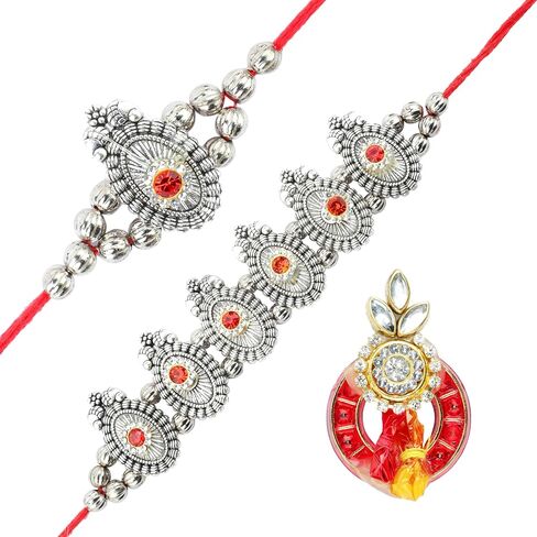 مجموعة من 2 Rakhi للأخ Rakhi سوار الخيط ل Bhai Bhabhi Bhaiya Veera Raksha Bandhan Rakhi مجموعة أساور Dora مع حزمة هدايا للأخ الشقيق الهندي Raksha Bandhan مهرجان in Saudi Arabia