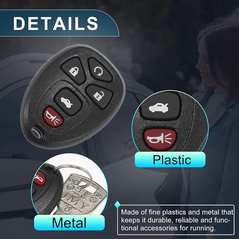 Keyless Entry Remote for Chevy Malibu 2004-2012 315Mhz KOBGT04A 5 Button Reusable | Control Replacement Car Key Fob 1 Pcs for Pontiac G6 05-10 G5 07-09 Grand Prix 05-08 in Saudi Arabia