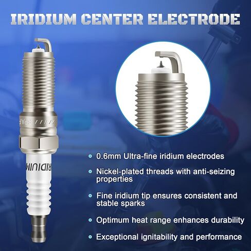 Iridium Platinum Spark Plugs 6 Pack 95927 ILTR6S8 Compatible with 2015-2021 Ford F150 2.7 Edge 2015 2016 2017 2018 2019 2020 2021, Fusion 2.7L 2017-2019 & Lincoln Navigator 2020 2021 in Saudi Arabia