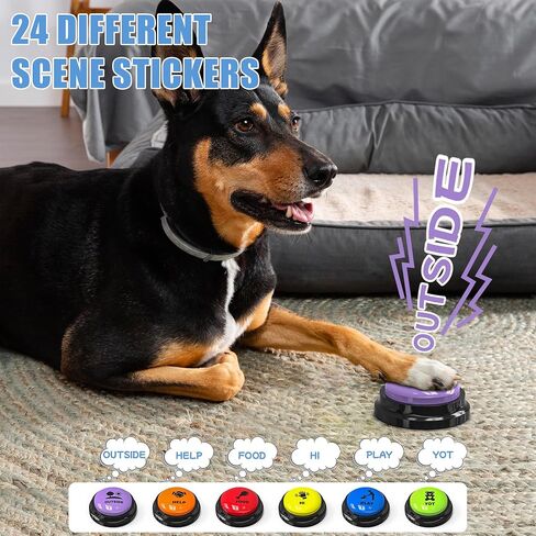 Dog Buttons Talk,Updated 8 Pack Dog Communication Buttons,Recordable Talking Training Buttons for Dogs,30 Seconds Voice Dog Speaking Buttons with Dog Bath Brush Set in Saudi Arabia