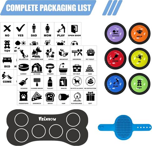 Dog Buttons Talk,Updated 8 Pack Dog Communication Buttons,Recordable Talking Training Buttons for Dogs,30 Seconds Voice Dog Speaking Buttons with Dog Bath Brush Set in Saudi Arabia
