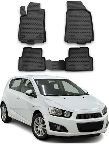 OMAC Floor Mats for Chevrolet Sonic Hatchback 2012-2020 Car Mats All Weather 3D Custom Fit Rubber Mat Waterproof Odorless TPE Floor Liners Laser Measured Non-Slip (Black) in Saudi Arabia
