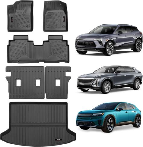 مخصصة لعام 2023 2024 2025 تشيفي بليزر EV (وليس السترة)/هوندا Prologue/Cadillac Lyriq Floor Mats Trunk Trunk Cargo and Backrest Mat All Advalse TPE (لـ 23-25 Chevy Blazer EV) in Kuwait