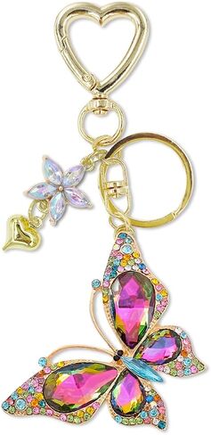 Cute Charms Keychains For Women - Purse Keyring Butterfly Purse Charm Handbags Lovely Accessories Heart Clasp in Saudi Arabia