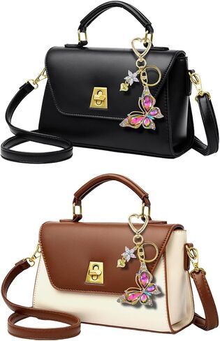 Cute Charms Keychains For Women - Purse Keyring Butterfly Purse Charm Handbags Lovely Accessories Heart Clasp in Saudi Arabia