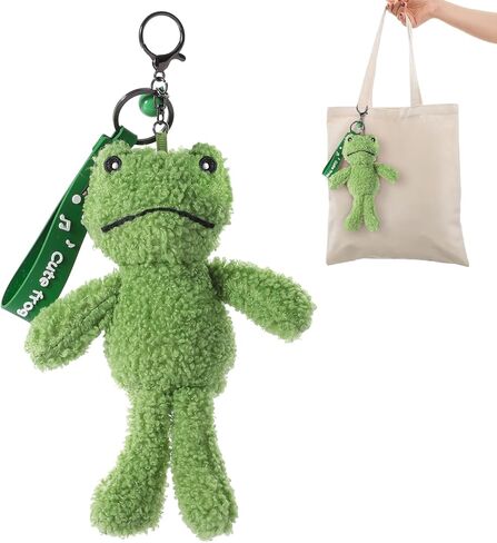 Frog Plush Keychain - Cute Animal Plush Gift for Backpacks, Car Key Bag, Wallet, Purse Decor in Kuwait
