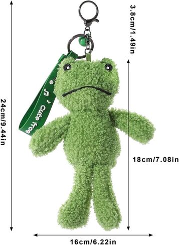 Frog Plush Keychain - Cute Animal Plush Gift for Backpacks, Car Key Bag, Wallet, Purse Decor in Kuwait