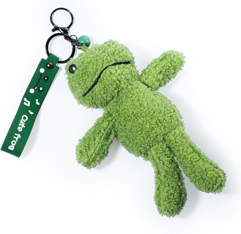 Frog Plush Keychain - Cute Animal Plush Gift for Backpacks, Car Key Bag, Wallet, Purse Decor in Kuwait