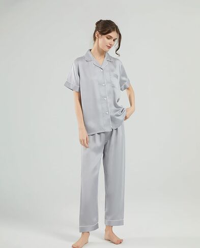 مجموعة بيجاما للسيدات -100 ٪ Lyocell Tencel Home Clothing مريحة وصديقة للبشرة وبسيطة وناعمة in Saudi Arabia