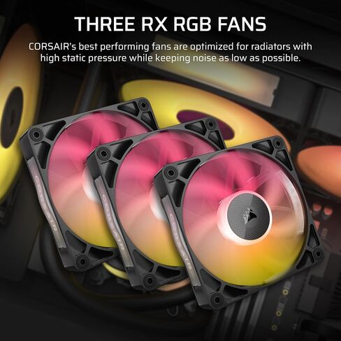 مبرد وحدة المعالجة المركزية السائل CORSAIR iCUE Link Titan 240 RX RGB - 240 مم AIO - ضوضاء منخفضة - محرك تبريد FlowDrive - Intel LGA 1851/1700، AMD AM5/AM4 - 2X RX120 RGB Fans - يتضمن محور نظام iCUE Link - أسود in Kuwait
