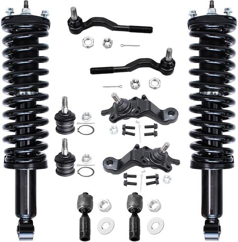 Detroit Axle - 10pc Front Suspension Kit for 1995-2004 Toyota Tacoma 1996 1997 1998 1999 2000 2001 2002 2003, 2 Ready Struts, 4 Upper & Lower Ball Joints, 4 Inner & Outer Tie Rods in Saudi Arabia
