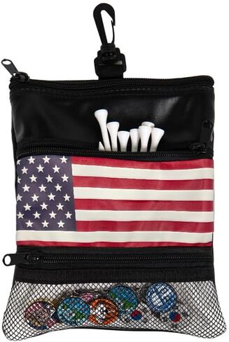 Multifunctional Golf Accessories Pouch – 3 Zippered Compartments for Golf Tees, Balls, Markers & Personal Items | Clip-On Bag for Easy Attachment to Golf Bags | Water-Resistant & Durable Design in Saudi Arabia
