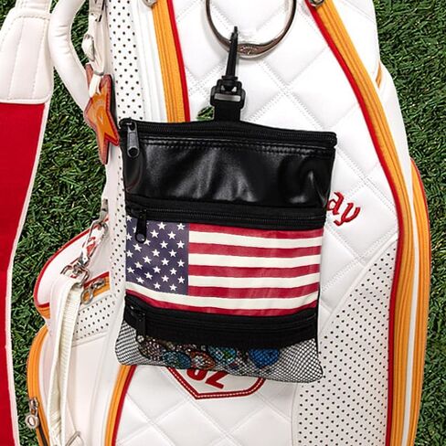Multifunctional Golf Accessories Pouch – 3 Zippered Compartments for Golf Tees, Balls, Markers & Personal Items | Clip-On Bag for Easy Attachment to Golf Bags | Water-Resistant & Durable Design in Saudi Arabia