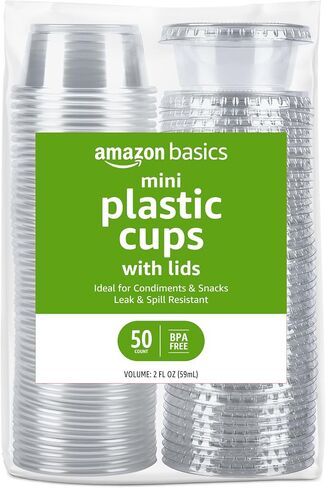 Amazon Basics Disposable Plastic Party Cups, Red, 9oz, 50 Count in Saudi Arabia