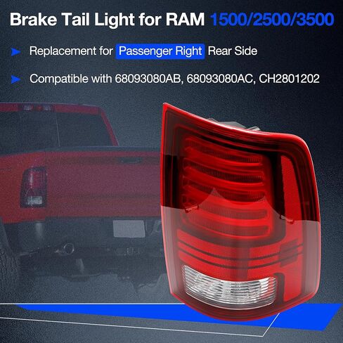 Full LED Taillamps, Compatible with 2019-2022 Ram 1500, Replace 55112993AB 55112993AC 55112993AD Led Driving Reverse Lights Brake Turn Signal Lighting Rear Left Driver Side Tail Lamps Assembly in Kuwait