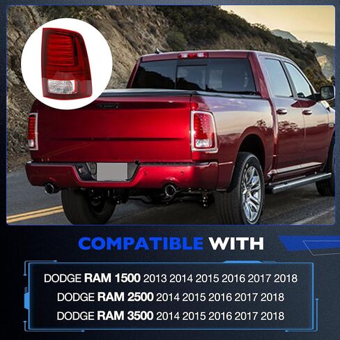 Full LED Taillamps, Compatible with 2019-2022 Ram 1500, Replace 55112993AB 55112993AC 55112993AD Led Driving Reverse Lights Brake Turn Signal Lighting Rear Left Driver Side Tail Lamps Assembly in Kuwait