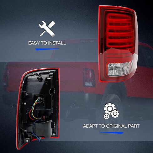 Full LED Taillamps, Compatible with 2019-2022 Ram 1500, Replace 55112993AB 55112993AC 55112993AD Led Driving Reverse Lights Brake Turn Signal Lighting Rear Left Driver Side Tail Lamps Assembly in Kuwait