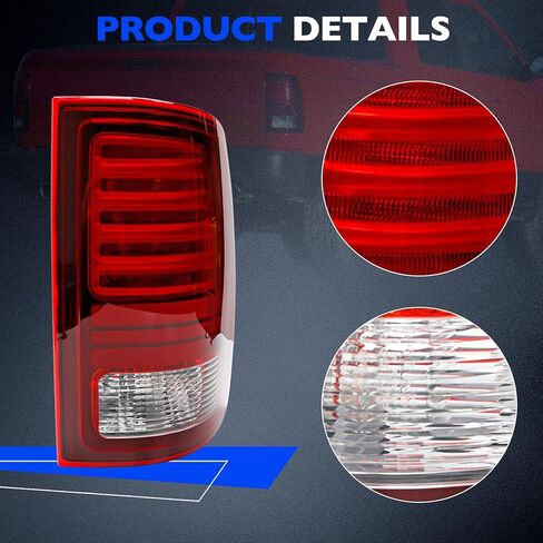 Full LED Taillamps, Compatible with 2019-2022 Ram 1500, Replace 55112993AB 55112993AC 55112993AD Led Driving Reverse Lights Brake Turn Signal Lighting Rear Left Driver Side Tail Lamps Assembly in Kuwait
