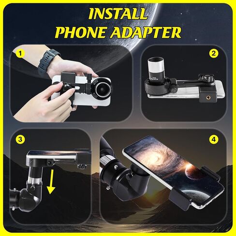 Telescope with Digital Eyepiece - Astronomy Refracting Telescope 90mm Aperture 900mm Vertisteel Altazimuth Mount, Compact and Powerful for Beginners,Professionals and Kids, Perfect for Observing White in Saudi Arabia